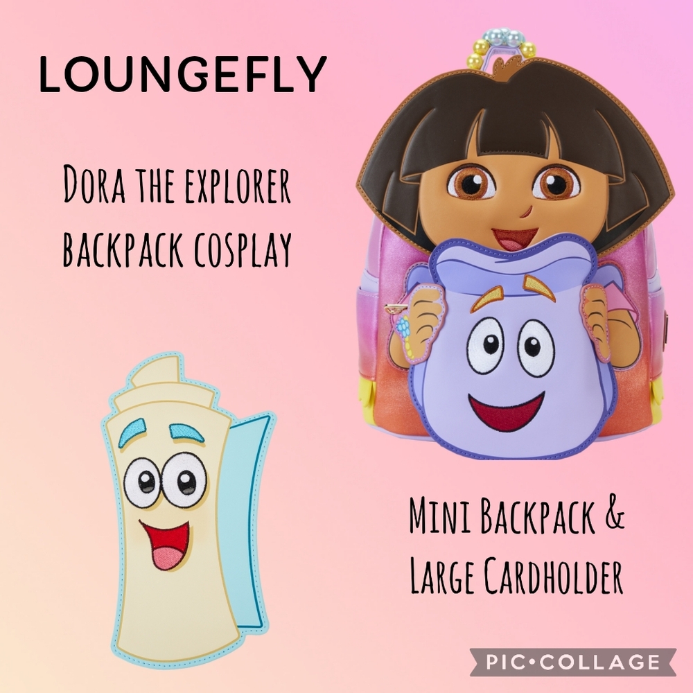 LOUNGEFLY Dora the Explorer Mini Backpack & Map Large Card Holder